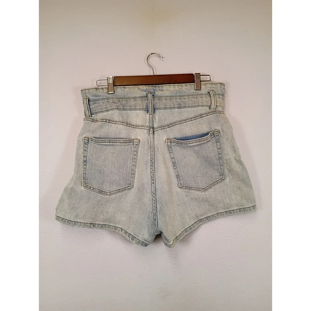 Retro Wild Fable Women 12 Light Wash High Rise Button Fly Seam Denim Shorts